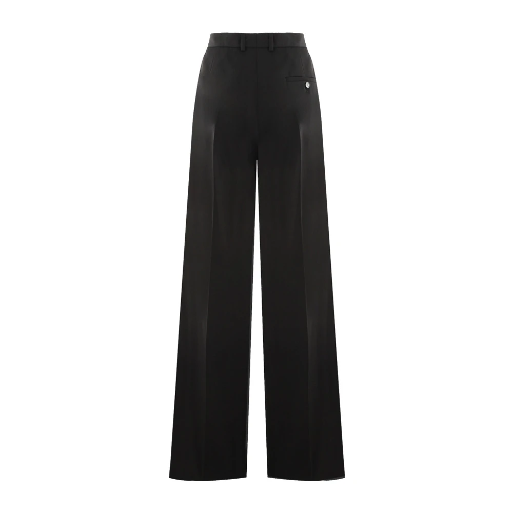 Balenciaga Wijde Wollen Broek Mannen Italië Gemaakt Black Dames