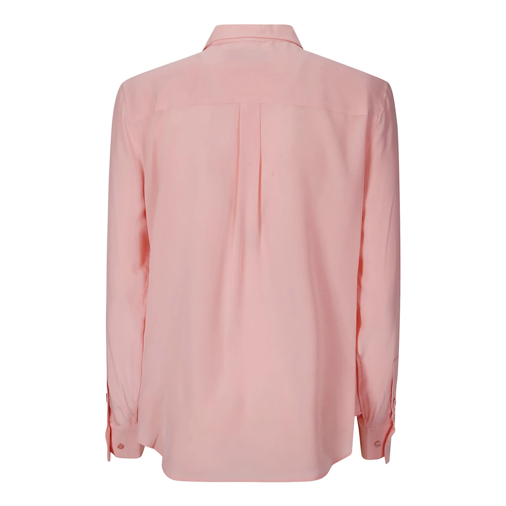 Equipment Zijden knoopshirt Pink Dames