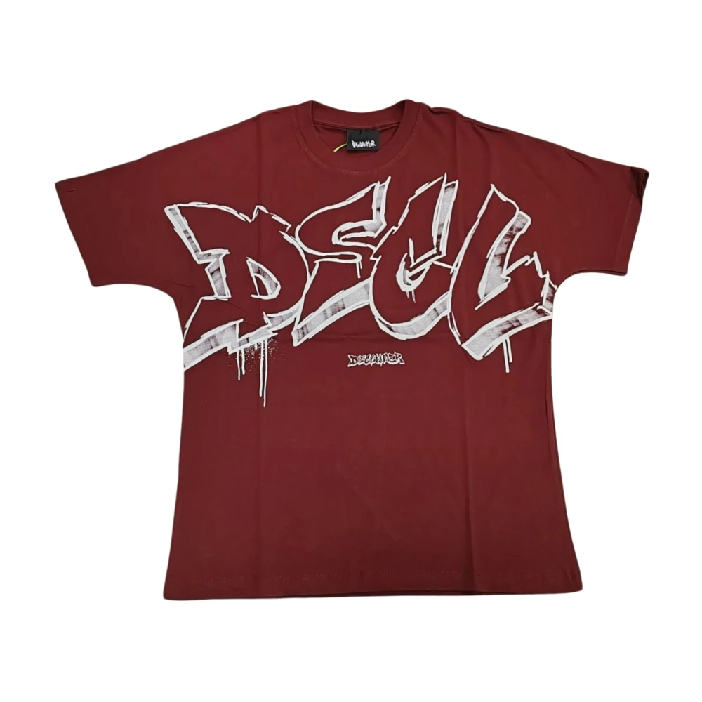 Disclaimer Red T-Shirts, Male, S, Graffiti Style Logo T-Shirt