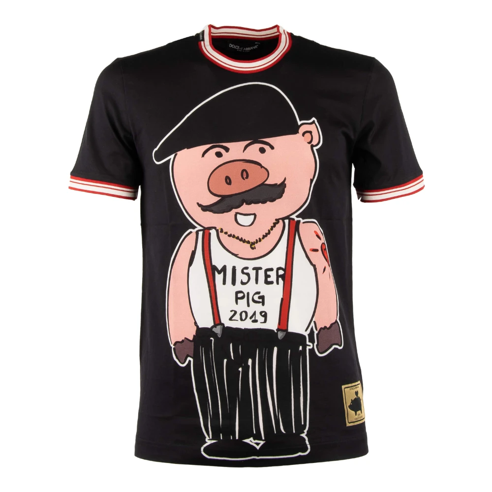 Dolce & Gabbana Zwart Katoenen T-Shirt Upgrade je Casual Garderobe met deze Stijlvolle Italiaanse Tee Black Heren