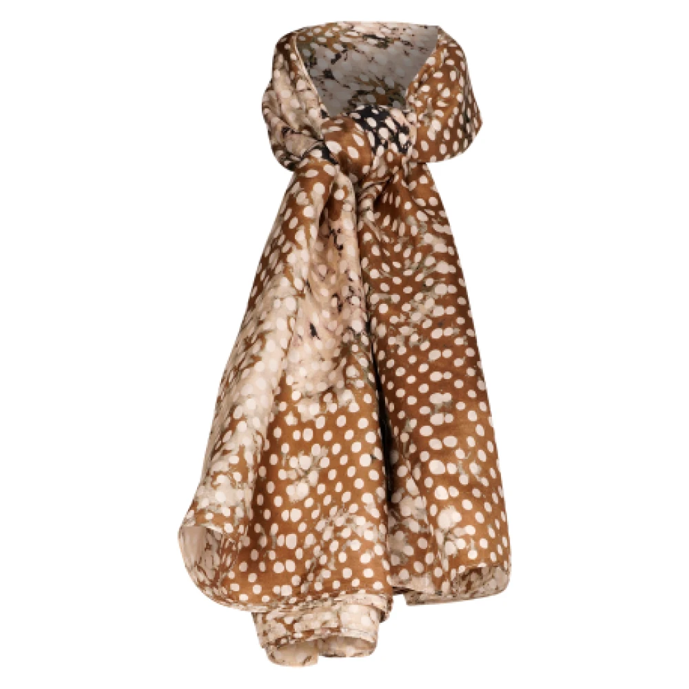Mes Demoiselles Zijden stip beige goud sjaal Multicolor Dames