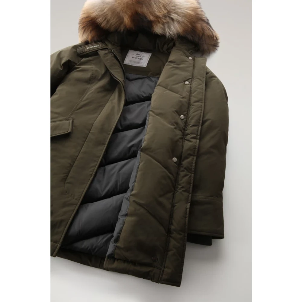 Woolrich Luxe Arctic Raccoon Parka Green Dames