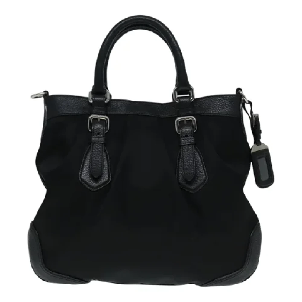 Prada Vintage Pre-owned Nylon handbags Black Dames