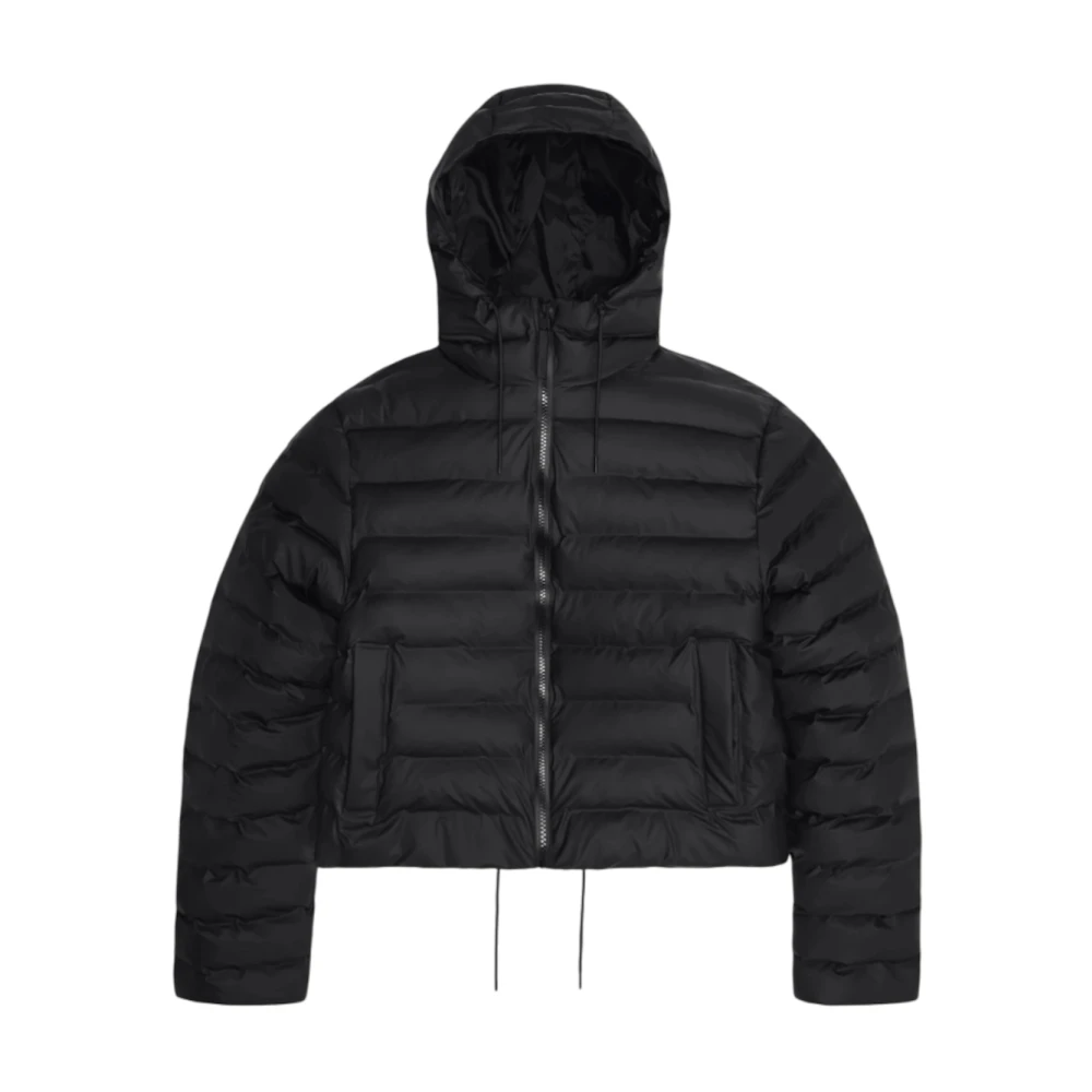 Rains Short Puffer Jacket Black Dames