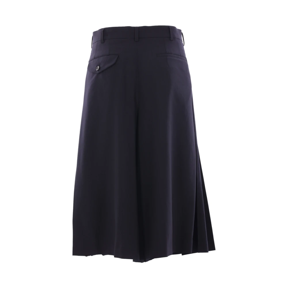 Comme des Garçons Blauwe Geplooide Shorts Blue Dames