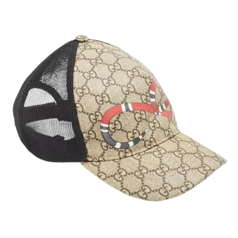 Gucci Vintage Pre-owned Coated canvas hats Beige Dames