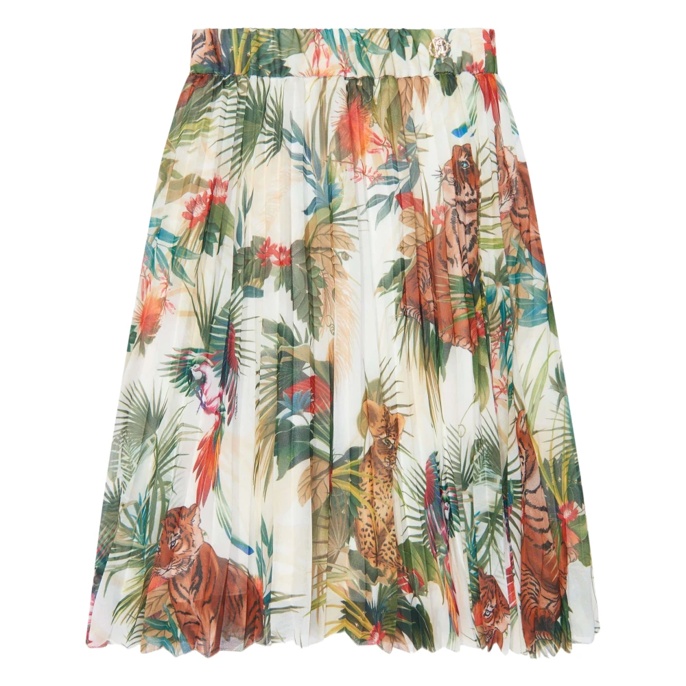 Roberto Cavalli Multicolor Silk Botany Skirt - Female - Kids Skirts - 4 Y - Kids