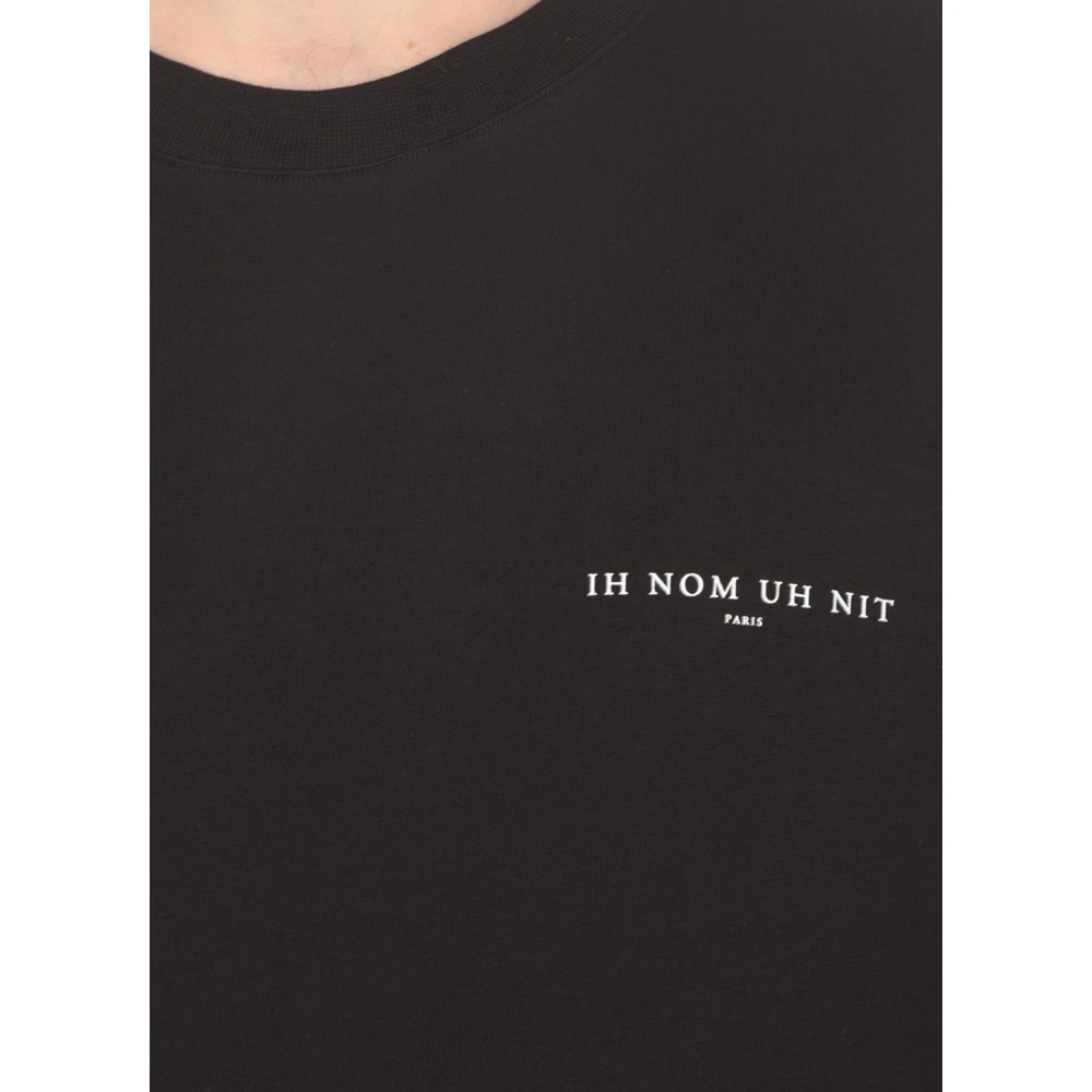IH NOM UH NIT Zwart Katoenen T-shirt met Logoprint Black Heren