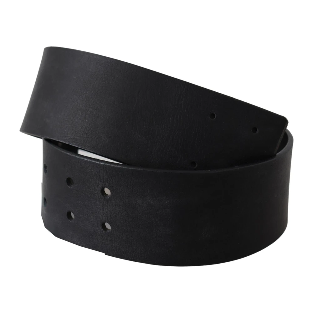 Gianfranco Ferré Brede Zwarte Leren Mode Riem Black Dames