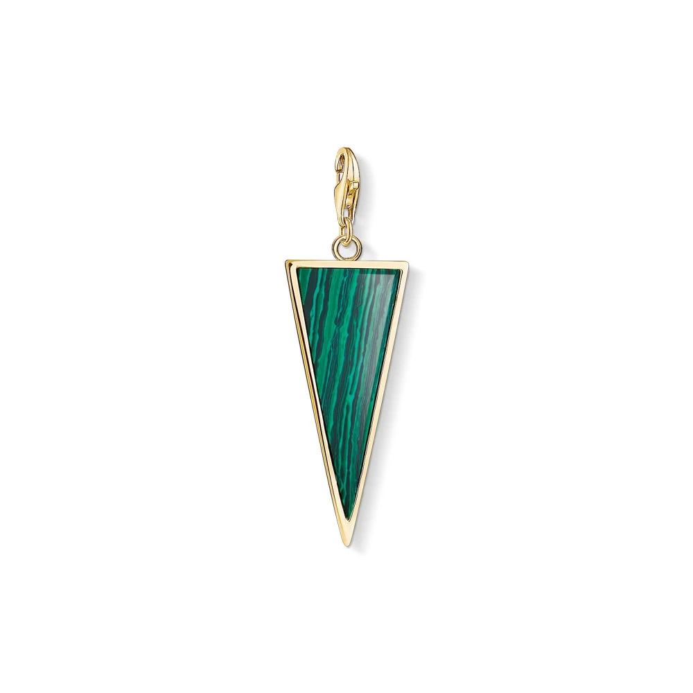 Thomas Sabo Women's Green Jewellery, One Size, Triangle Charm Pendant