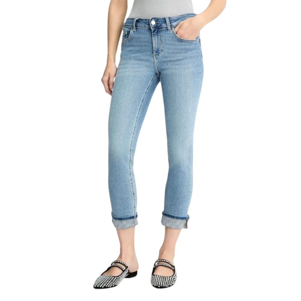 Liu Jo Vrouw Blauw Cropped Skinny Jeans