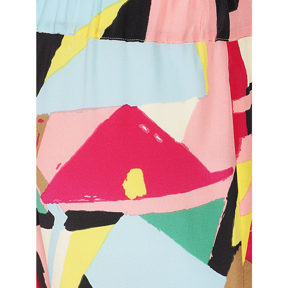 Max Mara Weekend Multicolor Zijden Elastische Taillebroek Multicolor Dames