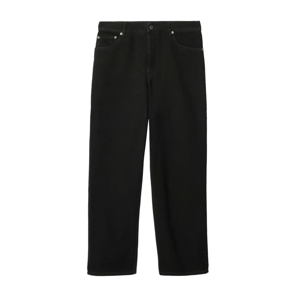 Burberry Zwarte Denim Straight Leg Broek Black Heren