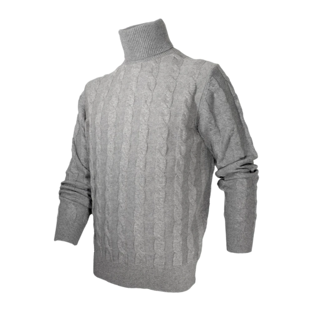 Cashmere Company Heren Gevlochten Cashmere Wol Trui Gray Heren