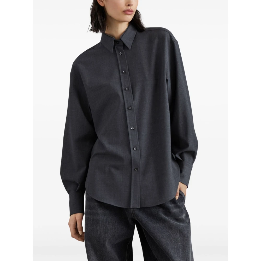 BRUNELLO CUCINELLI Elegante Overhemden Collectie Gray Dames