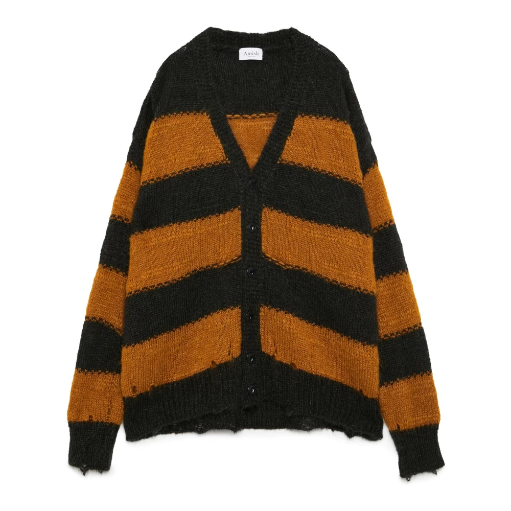 Amish Houtskool Eend Sweater Multicolor Heren