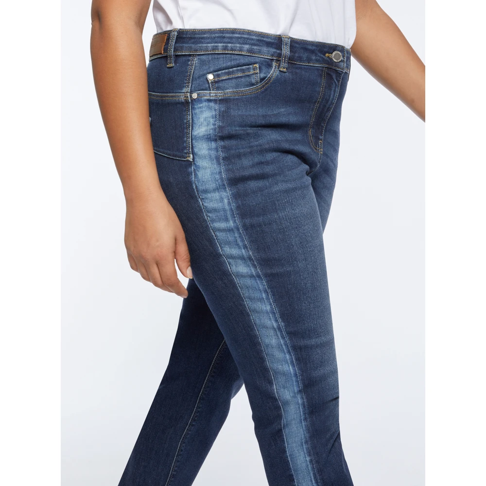 Fiorella Rubino Slim Fit Jeans met genuanceerde randen Blue Dames
