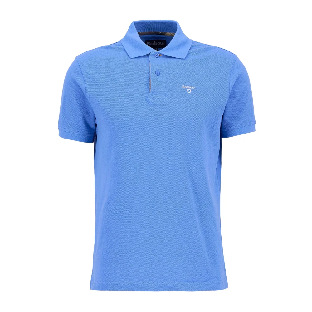 Barbour Men's Blue Polo Shirts, S, Tartan Pique Polo