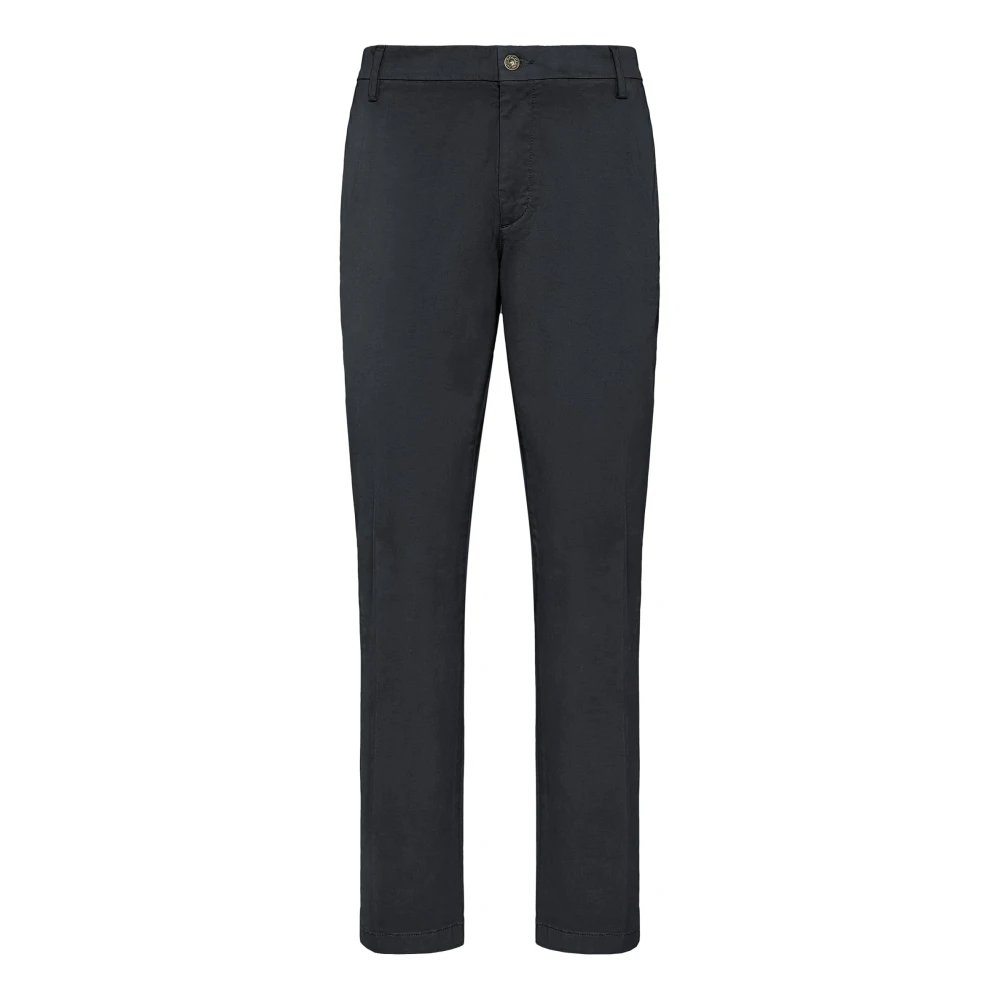 Boggi Milano Stretch Gabardine Katoenen Broek Blue Heren