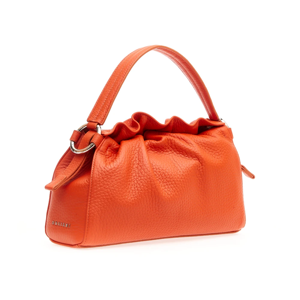 Orciani Oranje Leren Crossbody Handtas Orange Dames