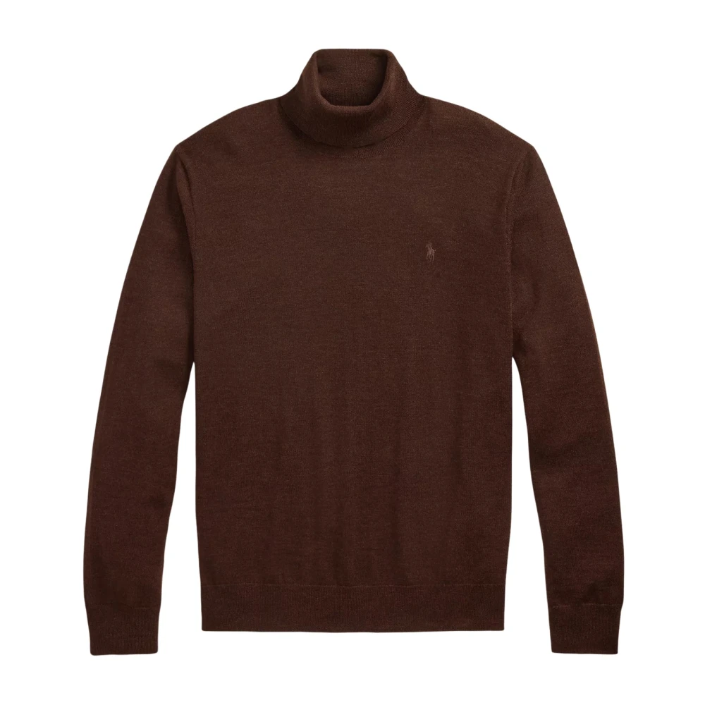 Polo Ralph Lauren Men's Brown Washable Wool Turtleneck Jumper - Turtlenecks - 2XL - Knitwear