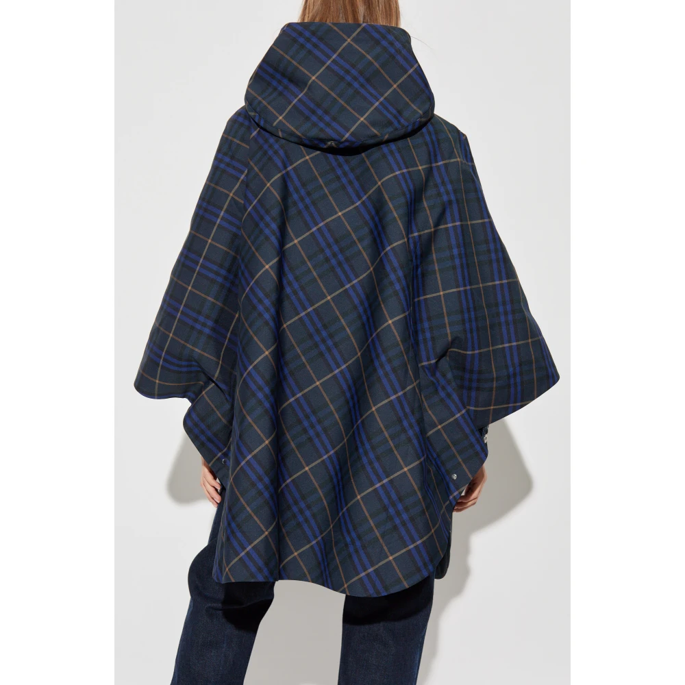 Burberry Geruite Poncho Blue Dames