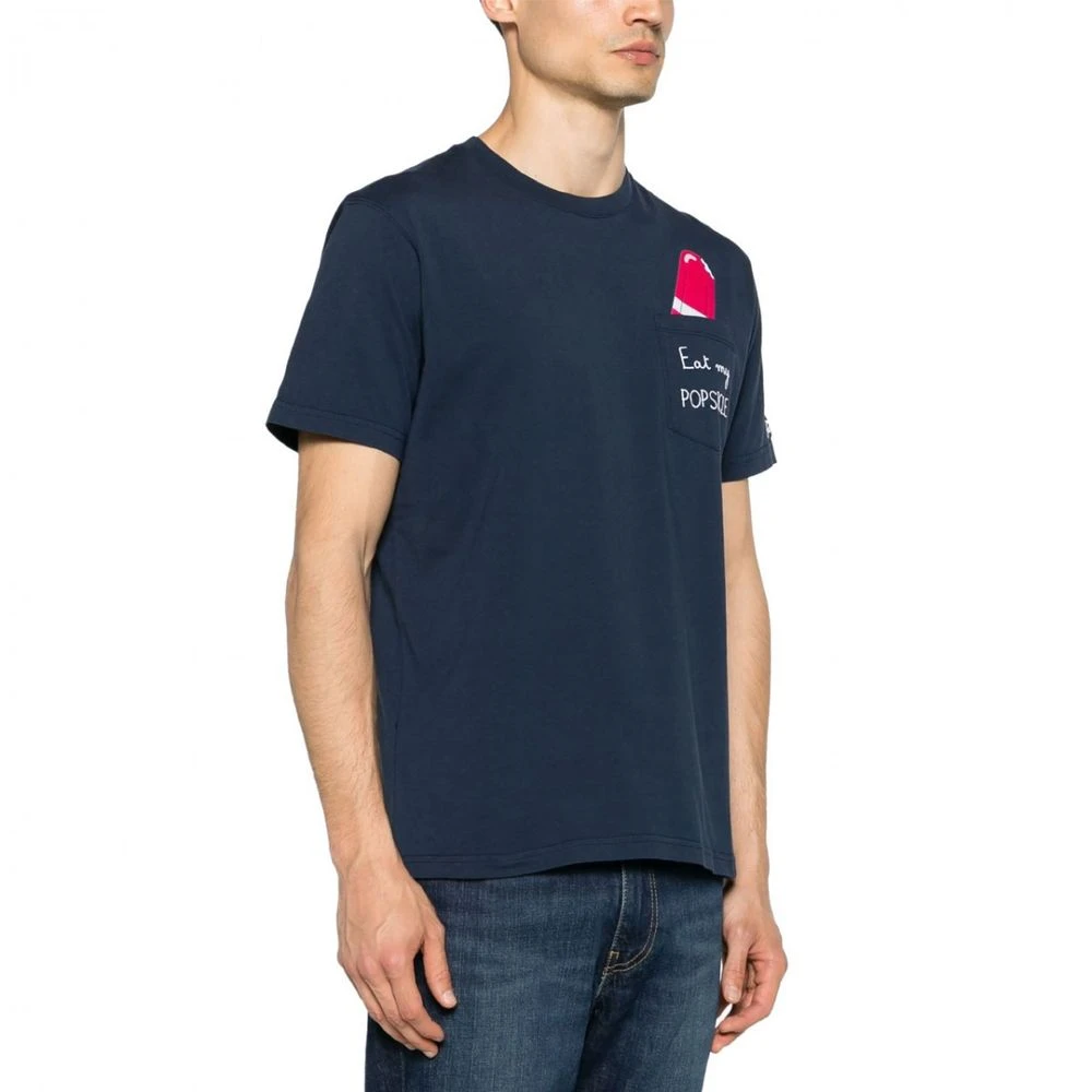 MC2 Saint Barth Blauw Katoenen T-shirt met Korte Mouwen Blue Heren