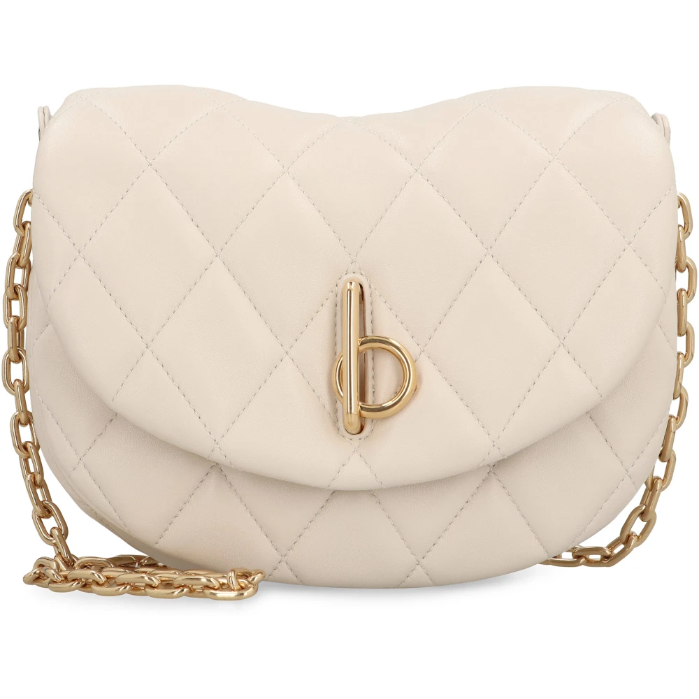 Burberry Gestikte Leren Rocking Horse Tas Beige Dames