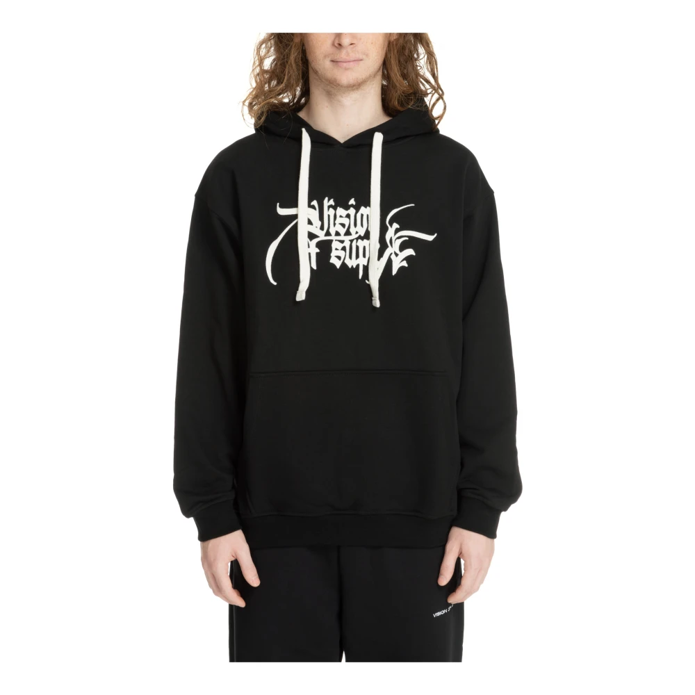 Vision OF Super Ängel Staty Mönstrad Hoodie Black, Herr