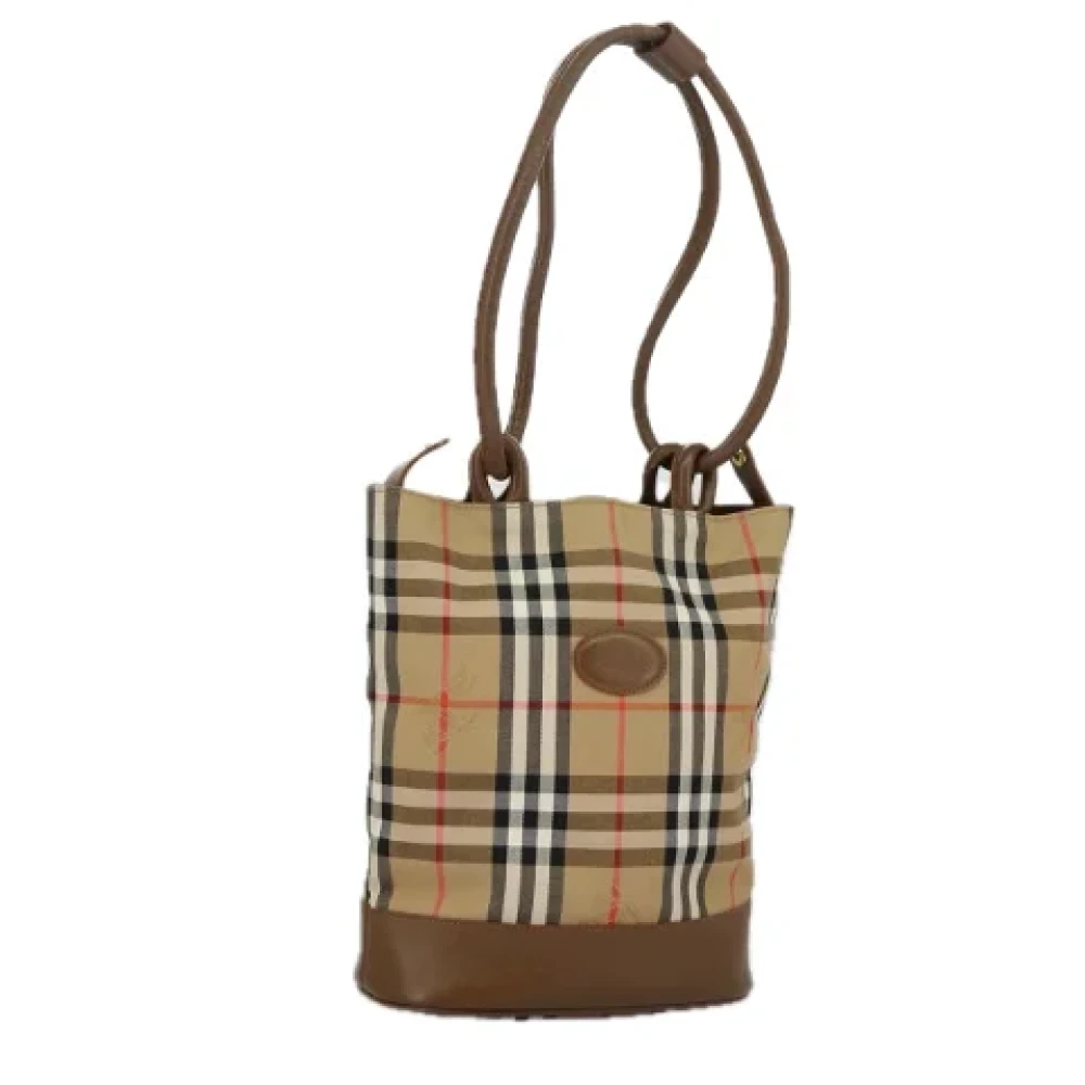 Burberry Vintage Pre-owned Canvas shoulder-bags Beige Dames