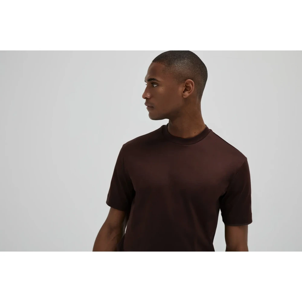Valenza Interlock Supima T-shirt in Bruin Brown Heren