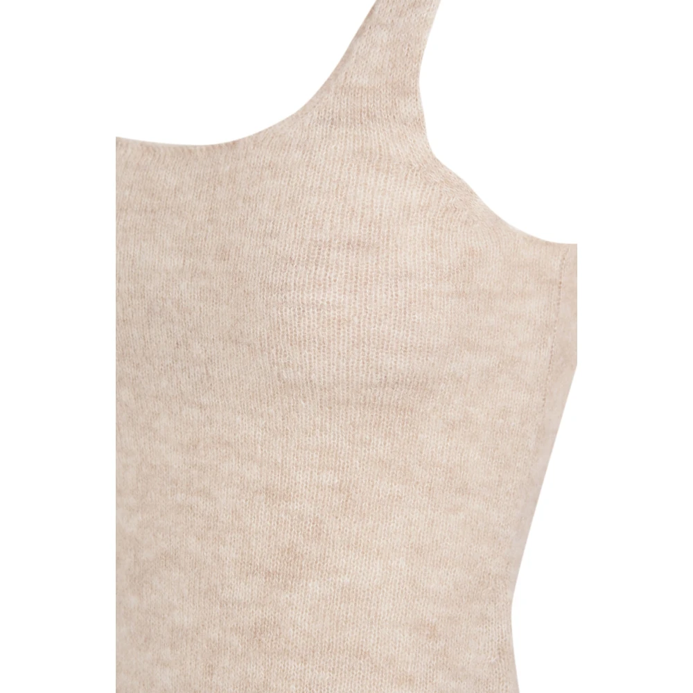 Cortana Alpaca Merino Zijde Top Asymmetrisch Beige Dames