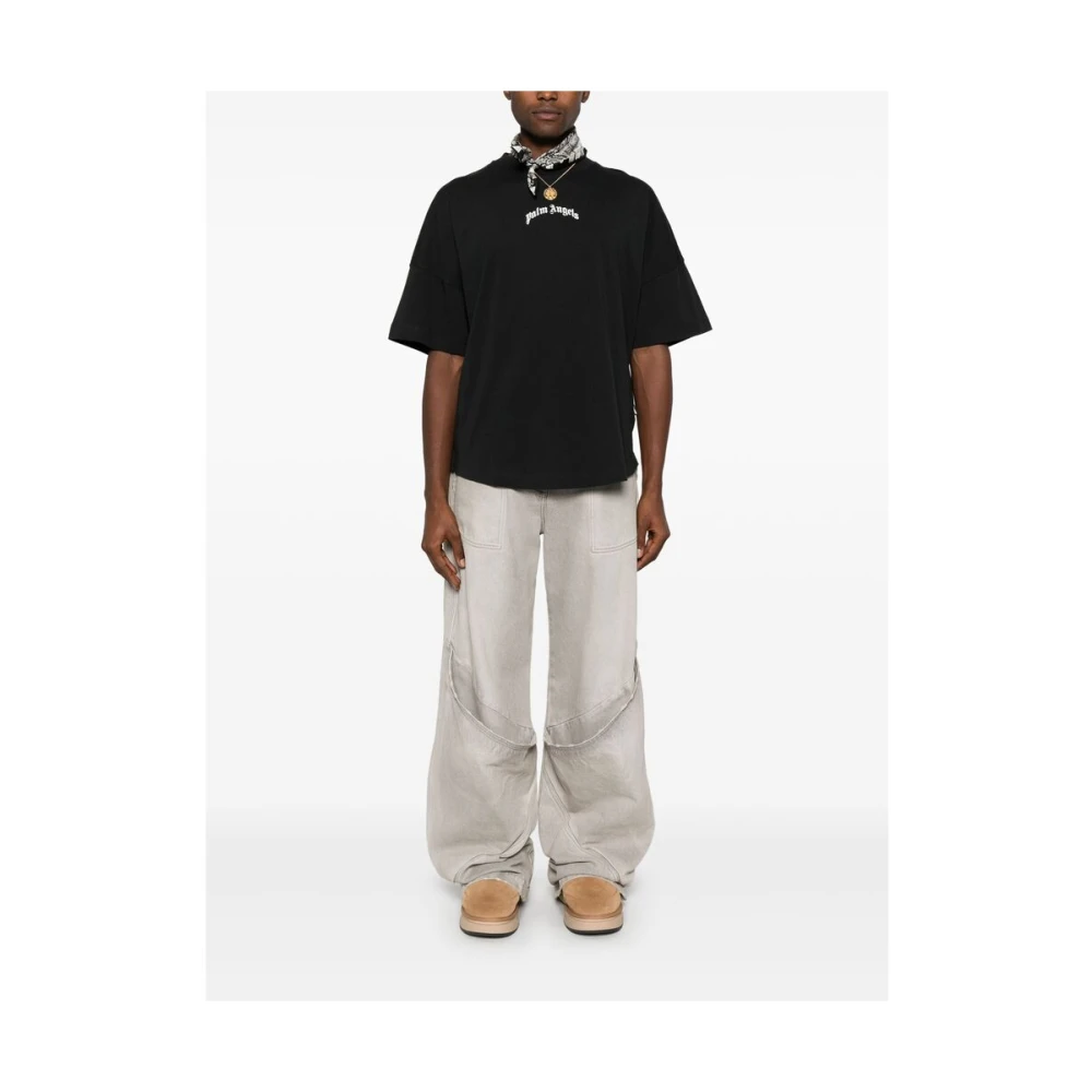 Palm Angels Zwarte Crew Neck T-shirt Black Heren