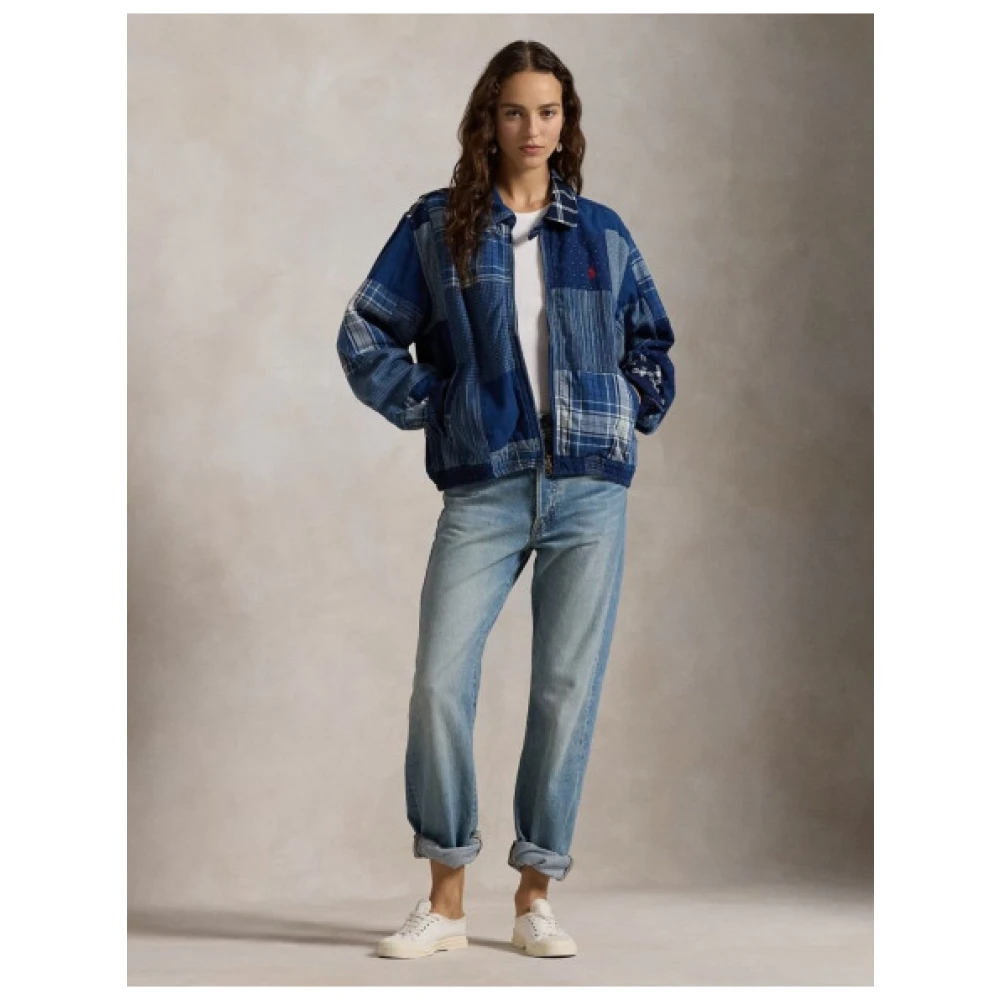 Polo Ralph Lauren Patchwork Katoen en Linnen Windjack Blue Dames