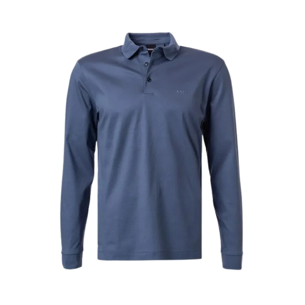 Hugo Boss Lange Mouw Polo Shirt Blue Heren