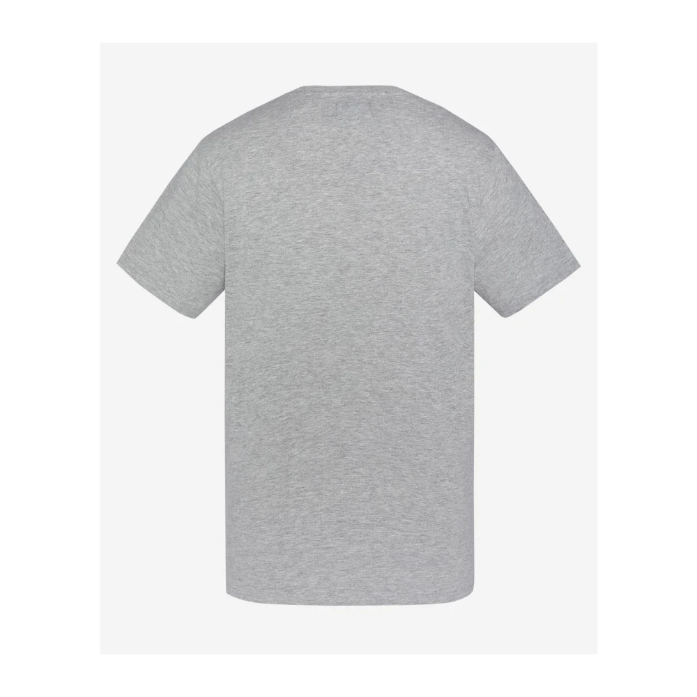 Schott NYC Katoen Logo TShirt Grijs Ronde Hals Korte Mouw Gray Heren