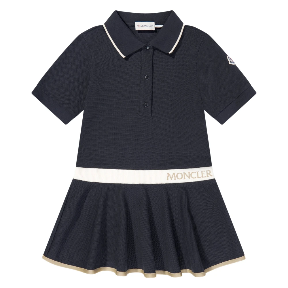 Moncler , Kids Occasion Wear, Unisex, Blue, 14 Y, Logo Polo Dress