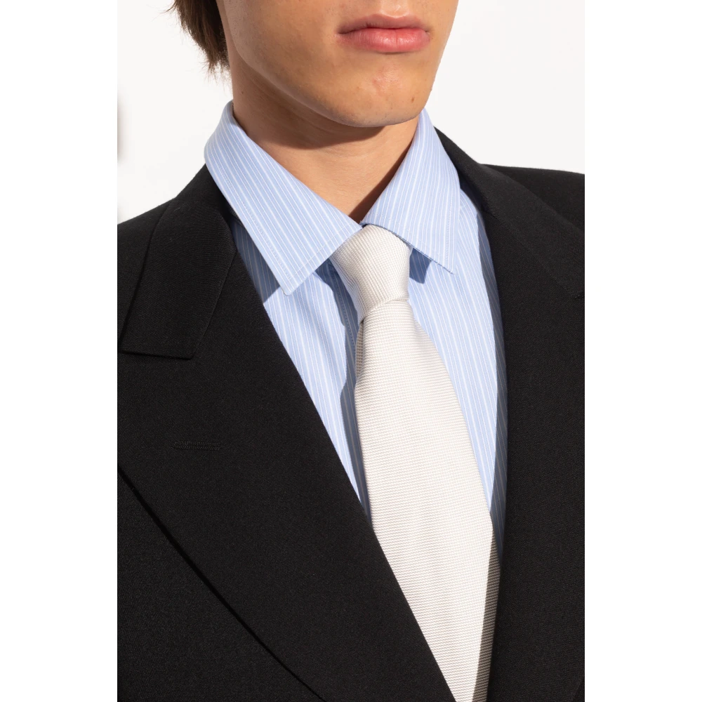 Lanvin Zijden stropdas White Heren