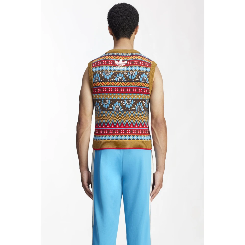 Adidas Gebreide V-halsvest in Multi Multicolor Heren