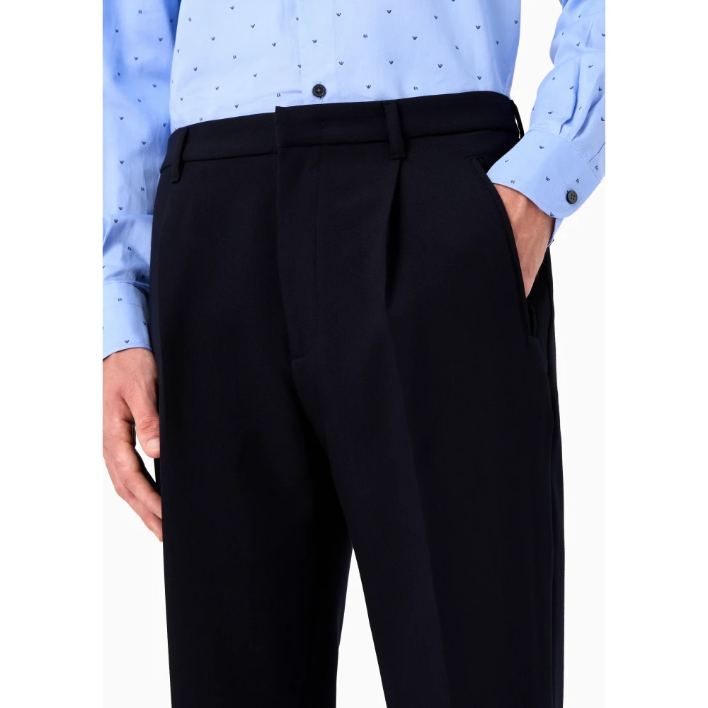 Emporio Armani Suit Trousers Blue Heren