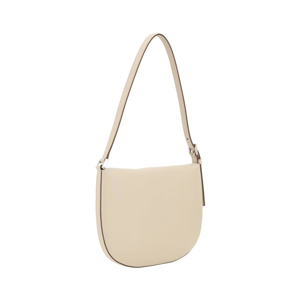 Savette Leren Schoudertas Tondo Beige Dames