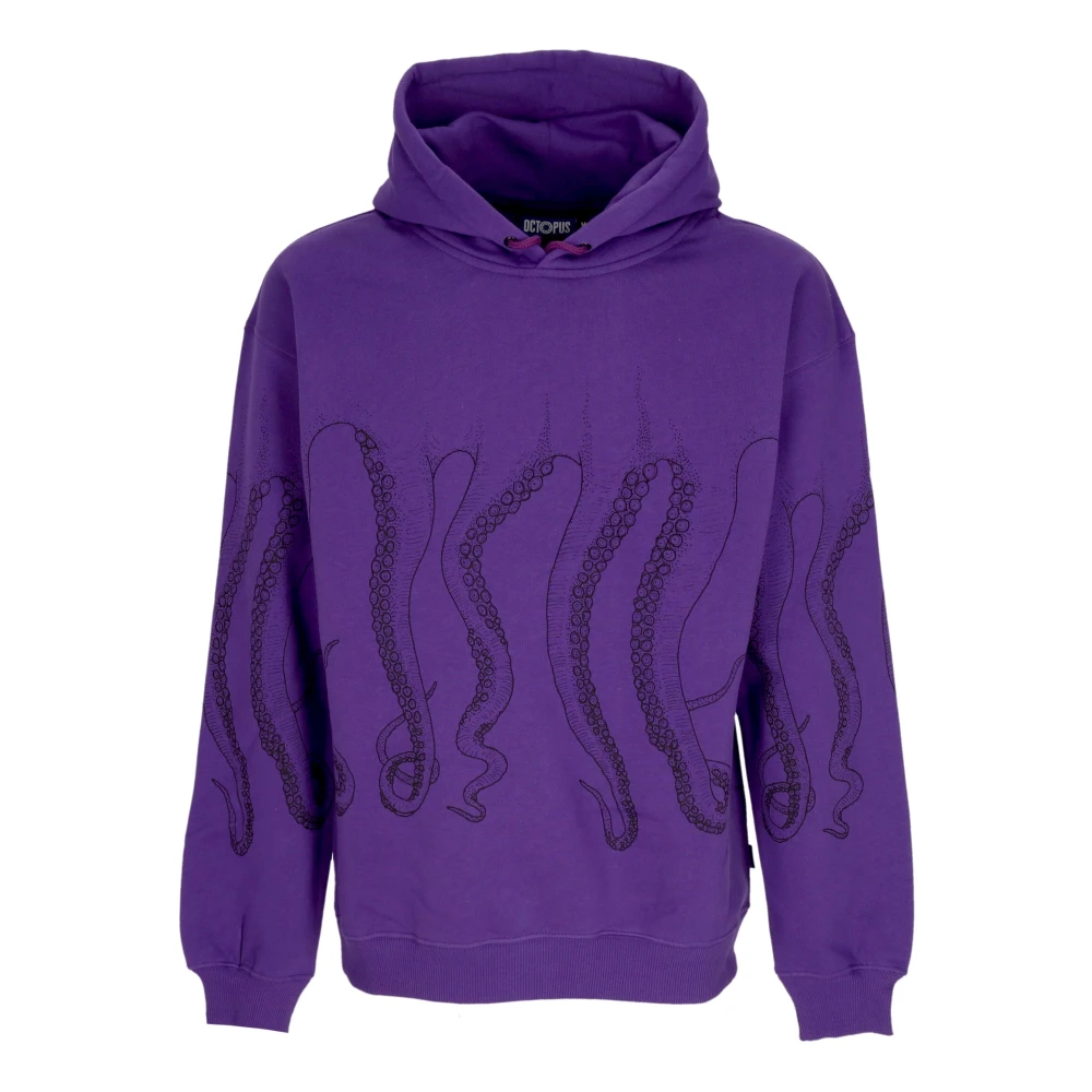 Octopus Paarse hoodie met patch Purple Heren