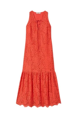 Lång Spets Macrame Klänning