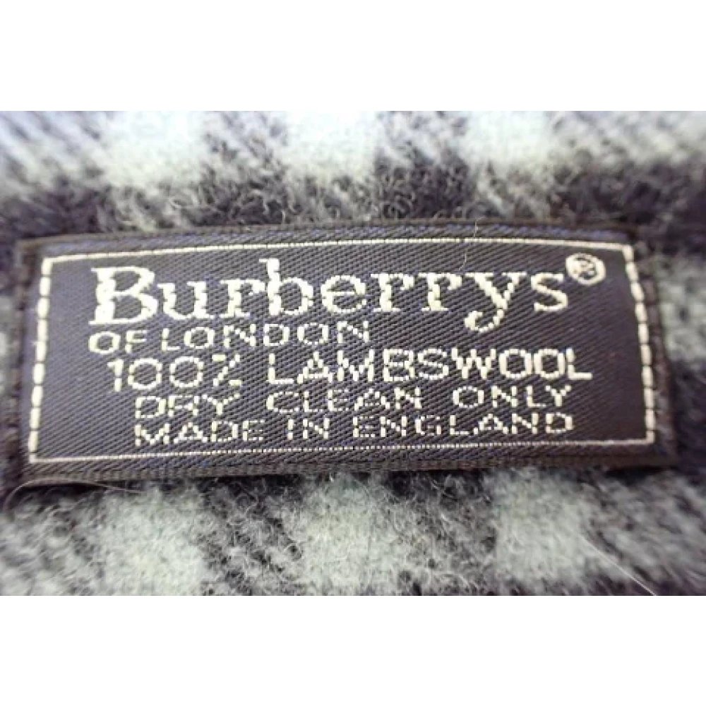 Burberry Vintage Pre-owned Wool scarves Blue Heren