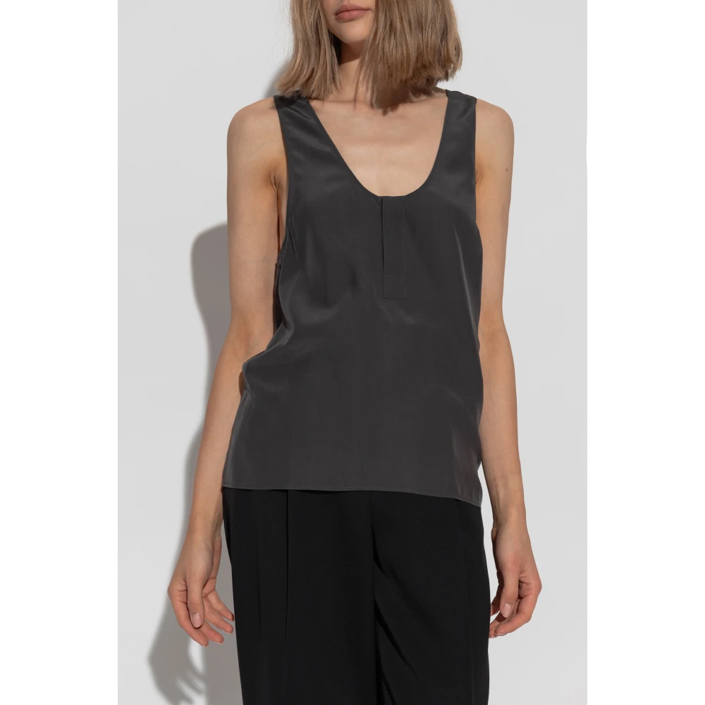 Saint Laurent Zijden top Gray Dames