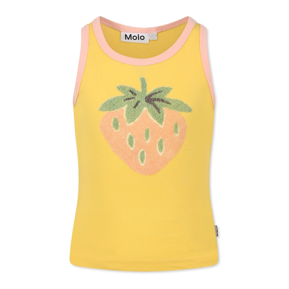 Molo Gul jordgubbe Tank Top Yellow, Flicka