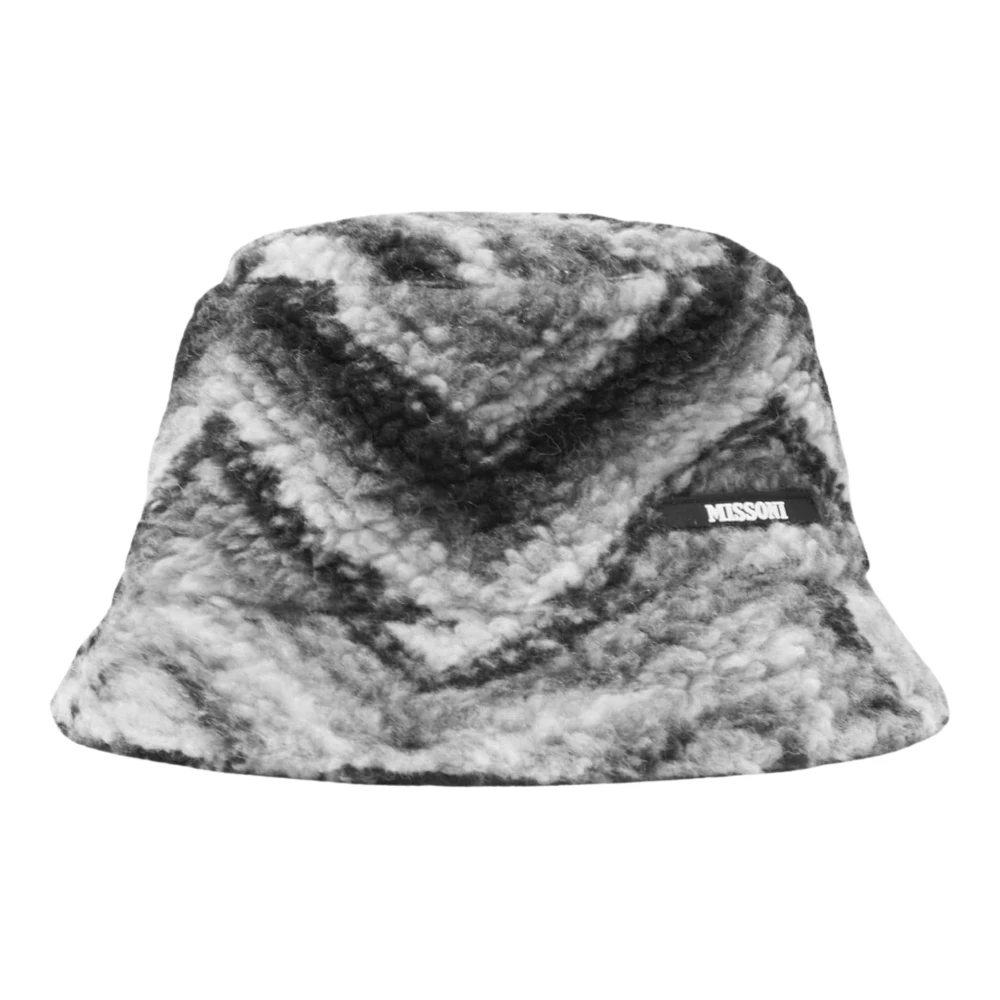 Missoni Black Hats & Caps, Male, 8 Y, Zigzag Bucket Hat In