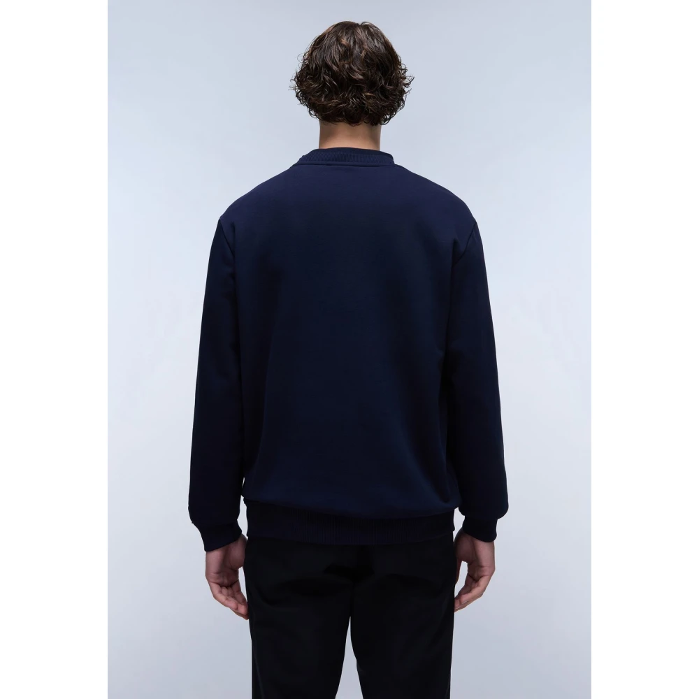 Napapijri Gedrukte details Katoen Polyester Sweatshirt Blue Heren