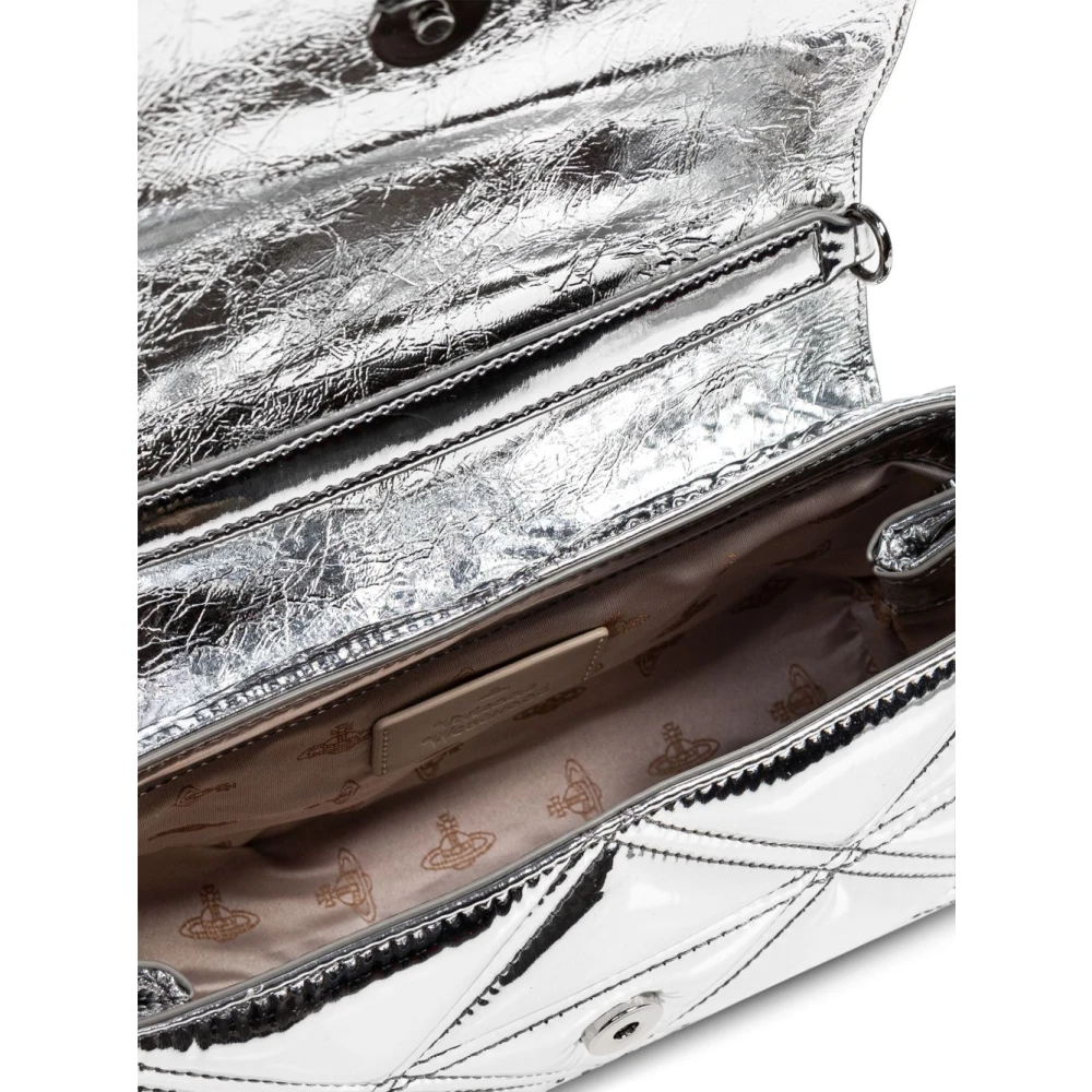 Vivienne Westwood Zilveren Schoudertas met Omslag en Kaartsleuven Gray Dames