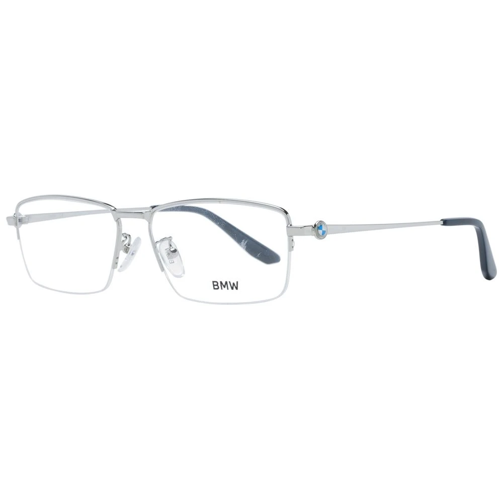 Bmw Men's Silver Half-Rim Rectangle Optical Frames